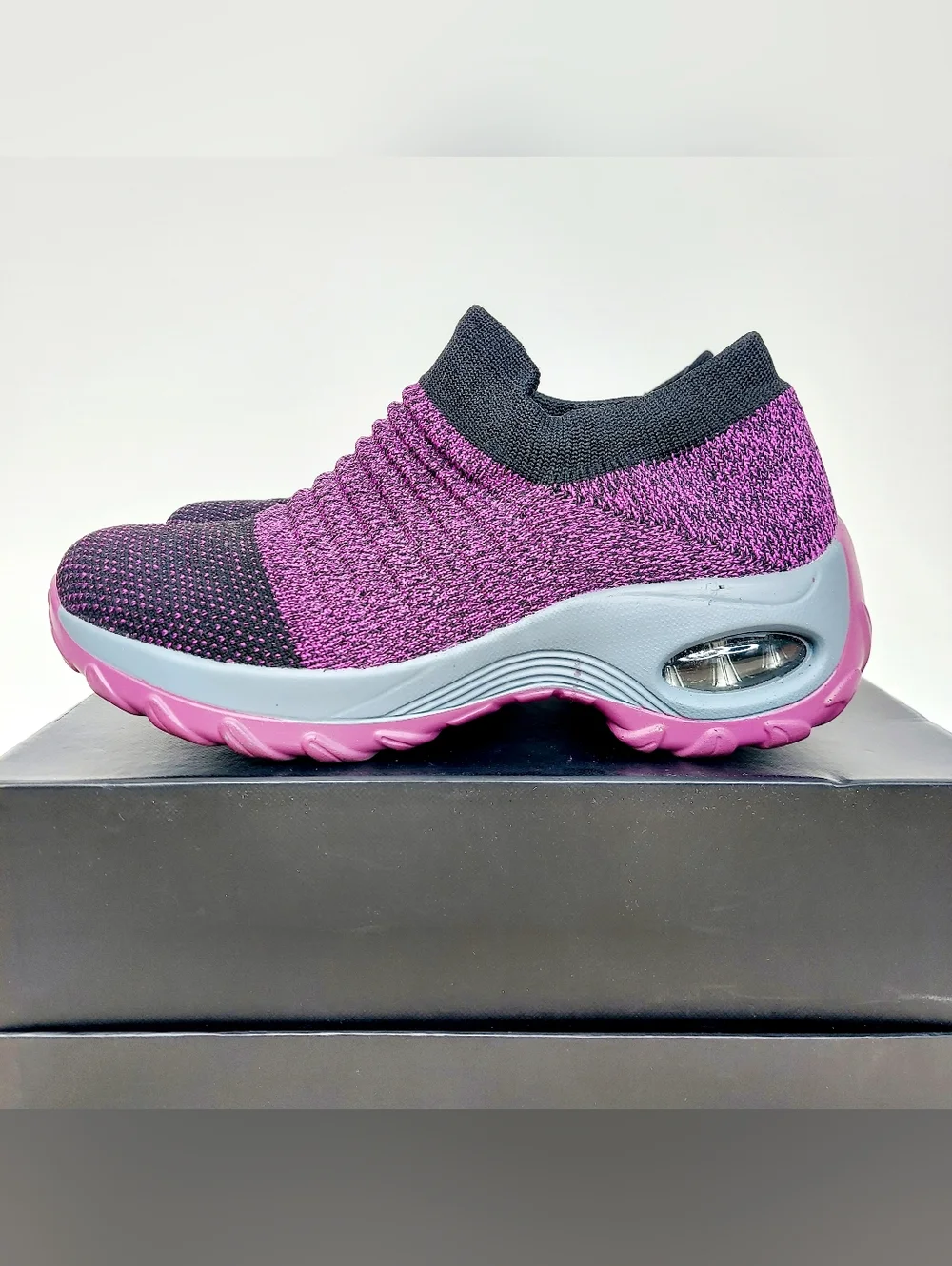 Hypetsoft Slip-On Knit Athleisure Lightweight Sock Sneakers Womens Size 5 Office